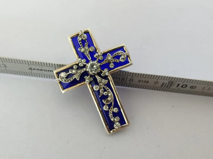 Croix Reliquaire XIXe Argent Massif Pierres du Rhin