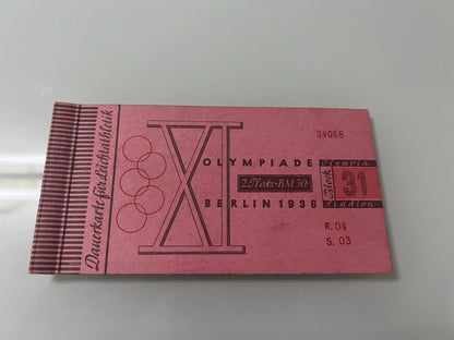 Livret Complet Billets Athlétisme – J.O Berlin 1936 – Jesse Owens