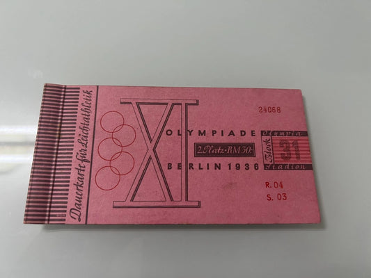 Livret Complet Billets Athlétisme – J.O Berlin 1936 – Jesse Owens