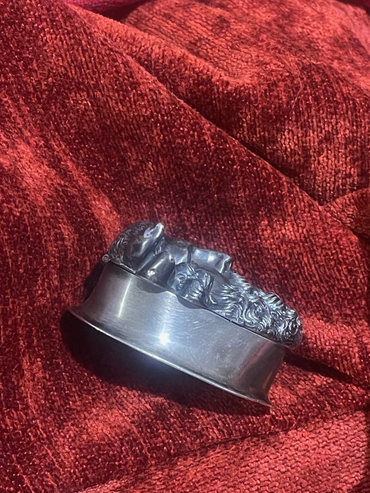 Boîte Tête de Faune Argent Massif XIXe Curiosité