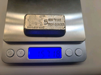 Lingot Argent 999 Doyle's Mint 5 Onces Troy