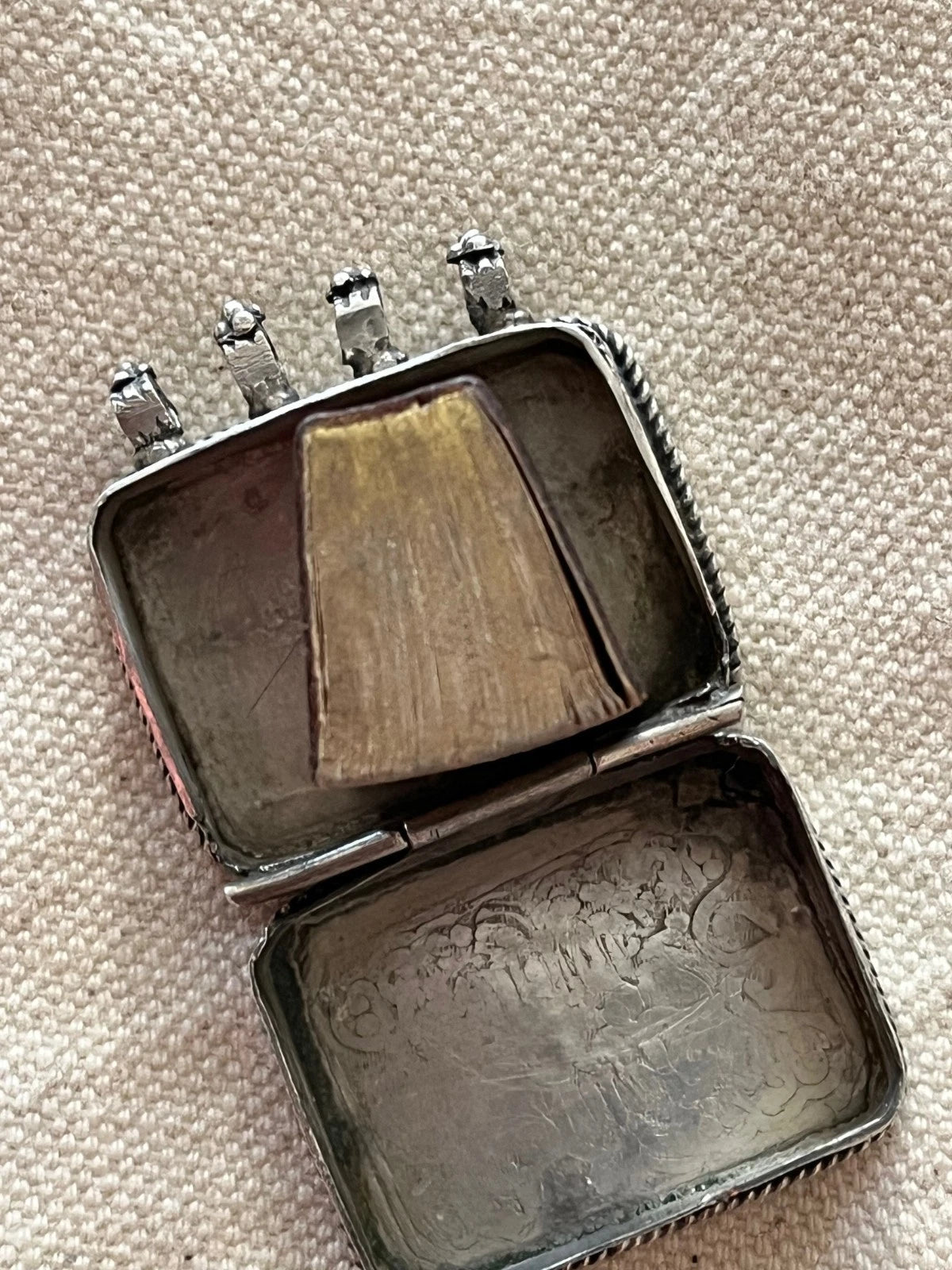 Étui Argent Ancien avec Coran Miniature Islamique Années 1960