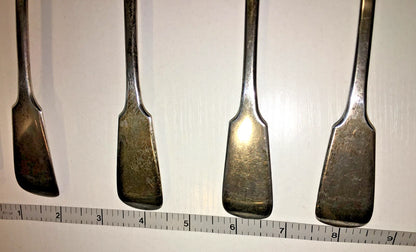 Lot 4 Cuillères de Service Anciennes Argent Massif